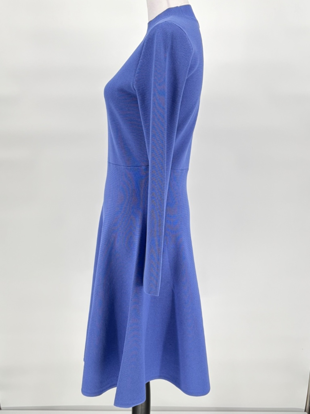 Ann Taylor Blue Mock Neck Fit & Flare Knit Dress Size S Style 827052 - Picture 4 of 13
